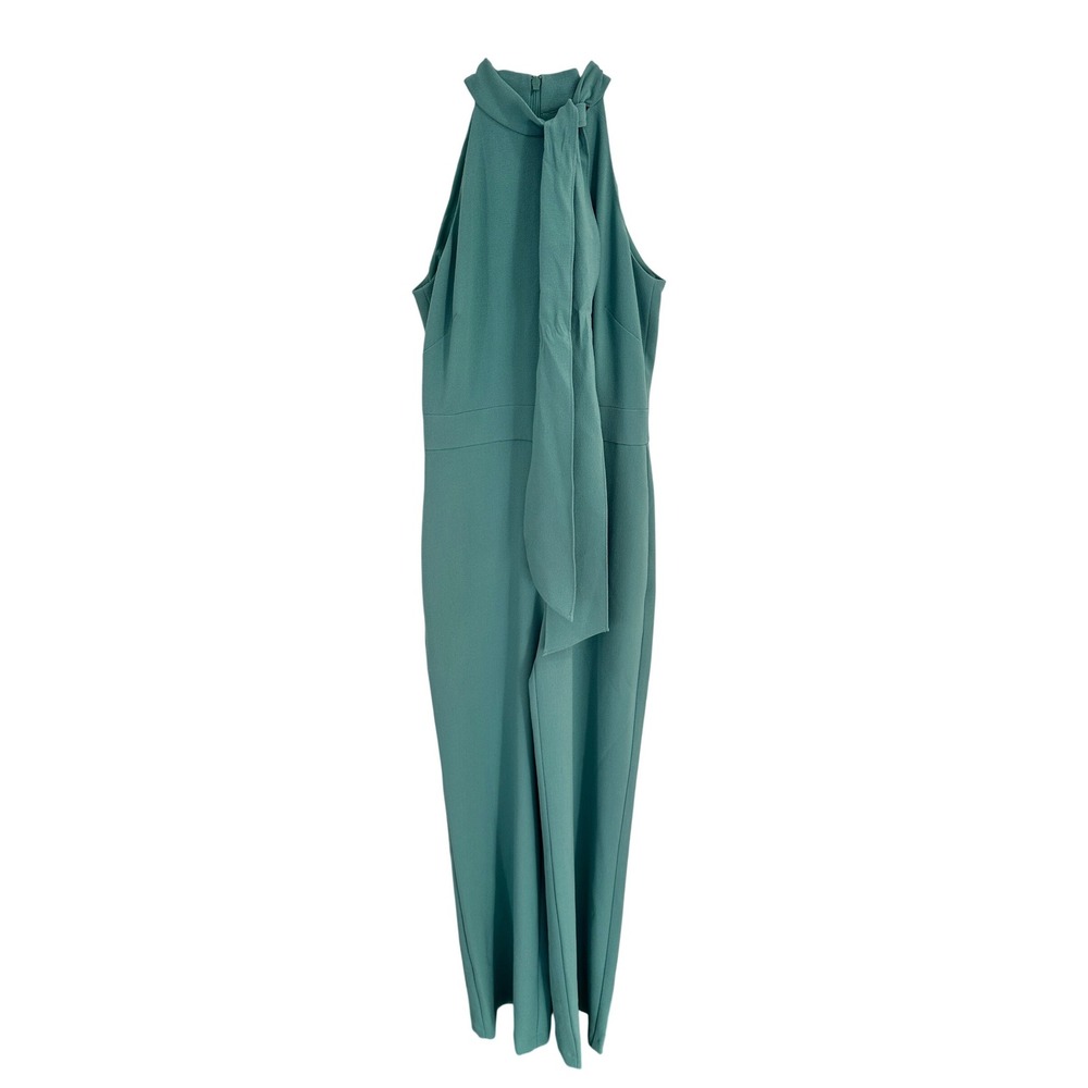 Vince Camuto Teal Green Halter Neck Wide Leg Jumpsuit Women's Size 0